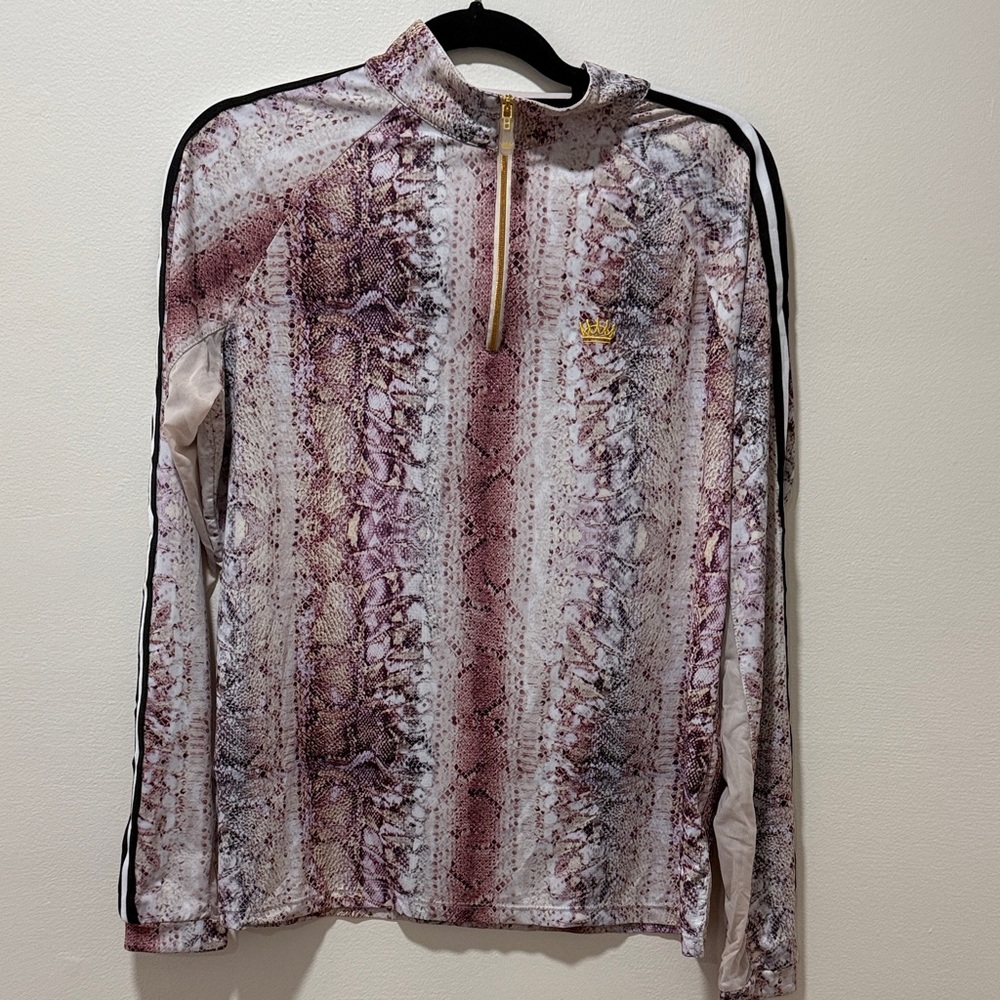 Kastel Denmark 1/4 Zip Performance Long Sleeve Top Snakeskin Print -  size XL